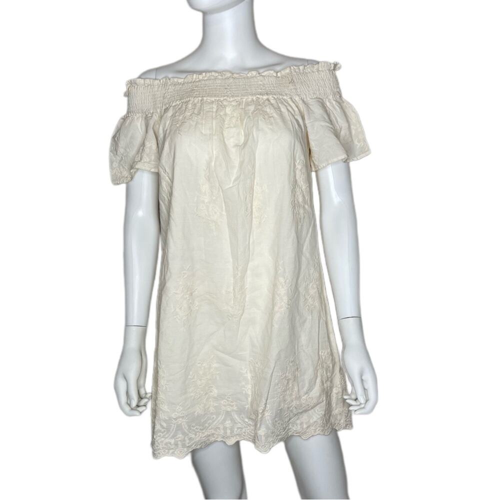 Romeo + Juliet Couture Women's Canvas Off Shoulder Short Sleeve Mini Dress sz M